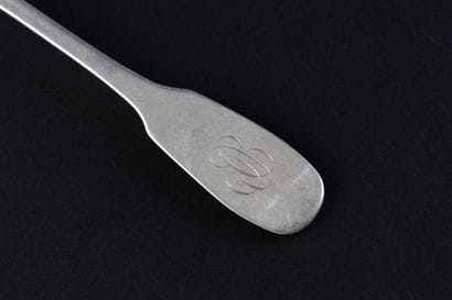 CUILLER A CREME en argent (800). 
DPTS, 1809-1819...