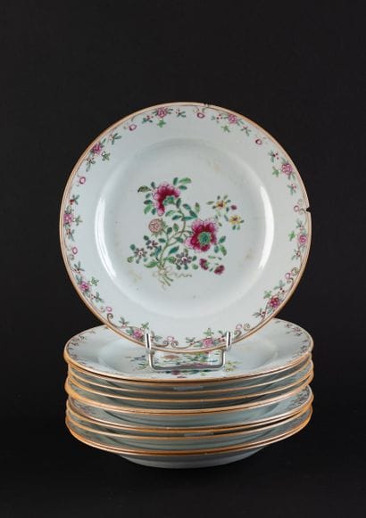 CHINE, Compagnie des Indes
Suite de 12 assiettes...