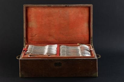 Silver (950) cutlery set (92 pieces). 
PARIS,...