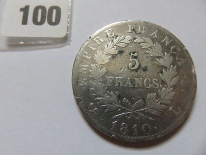 France - 5 Francs Napoléon Ier, tête laurée,...