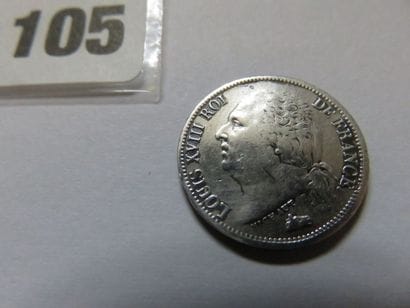 France - Demi-Franc Louis XVIII 1824 A (argent,...