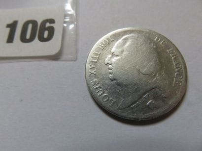 France - 1 Franc Louis XVIII 1824 Q (argent,...
