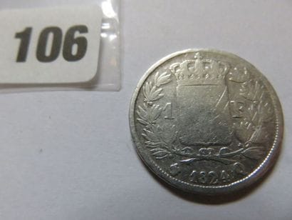 France - 1 Franc Louis XVIII 1824 Q (argent,...