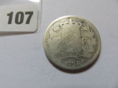 France - 2 Francs Louis XVIII 1824 D (argent,...