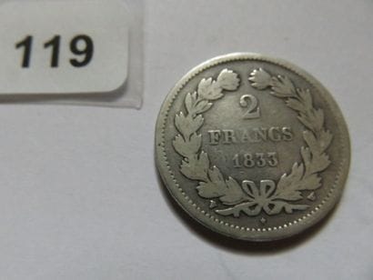 France - 2 Francs Louis-Philippe 1833 W (argent,...