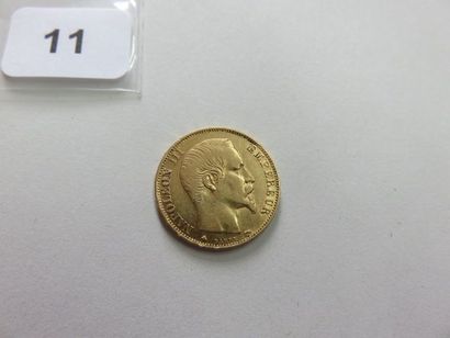 20 Francs or Napoléon III tête nue 1860 BB...