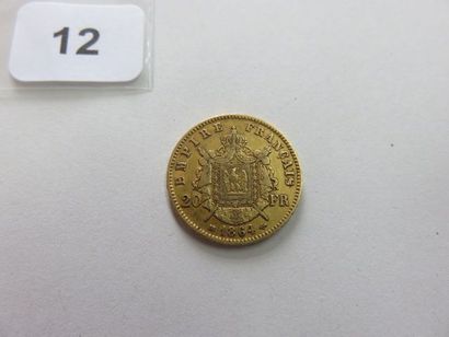 20 Francs or Napoléon III tête laurée 1864...