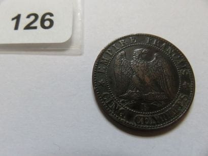 France - 5 Centimes Napoléon III, tête nue...
