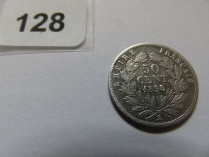 France - 50 Centimes Napoléon III, tête nue...