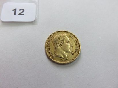 20 Francs or Napoléon III tête laurée 1864...
