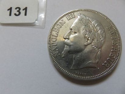 France - 5 Francs Napoléon III, tête laurée...