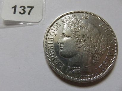 France - 5 Francs Céres, sans légende 1870...