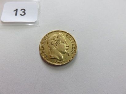 20 Francs or Napoléon III tête laurée 1866...