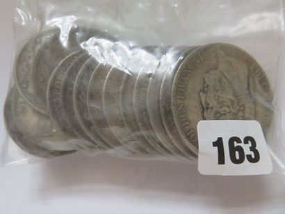 Lot de 14 x 5 Francs écu (350 g, argent ...