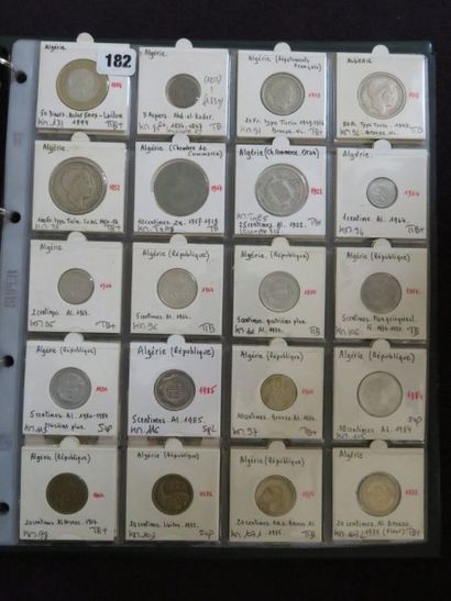 Algérie - Collection de 42 monnaies (2 pages)...