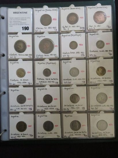 Argentine - Collection de 57 monnaies (3...