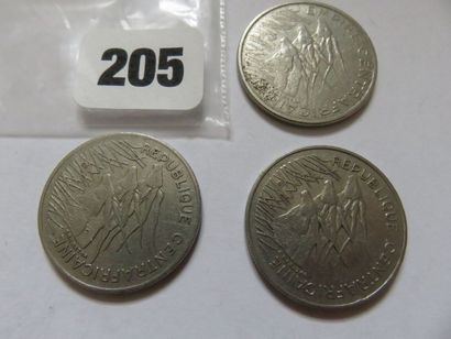 République Centrafricaine - 3 monnaies de...