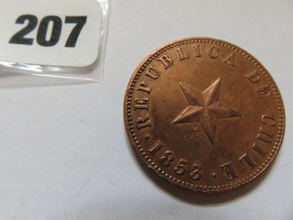 Chili - 1 Centavo 1853 (cuivre) TTB/ SUP...