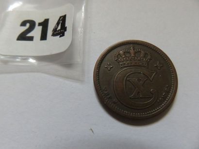 Danemark - 2 Ore 1913 (bronze, 373 000 ex.)...