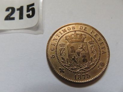 Espagne - 5 Centimos Charles VII (prétendant)...