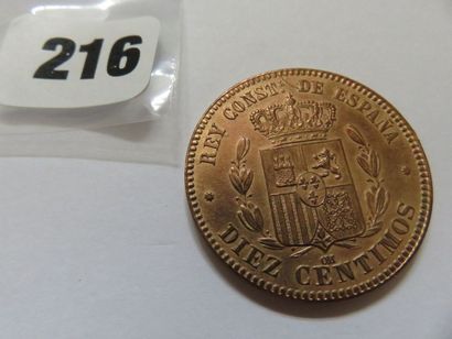 Espagne - 10 Centimos Alphonse XII 1878 OM...