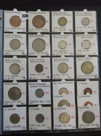 Collection de 22 monnaies, dont 14 monnaies...