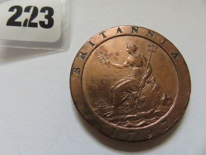 Grande Bretagne - Penny George III 1797 (cuivre)...