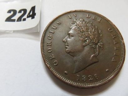 Grande Bretagne - Penny George IV 1826 (cuivre)...