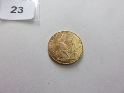 20 Francs or Coq 1908 TTB +