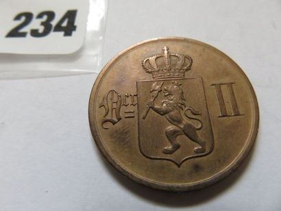 Norvège - 5 Ore 1878 (bronze, 500 000 ex.)...