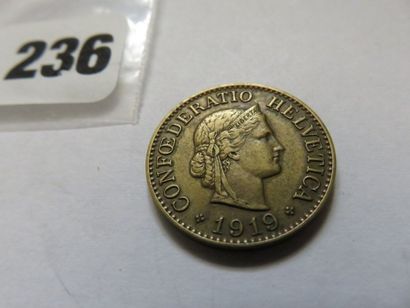 Suisse - 10 Rappen 1919 (brass, KM 27a )...