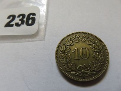 Suisse - 10 Rappen 1919 (brass, KM 27a )...