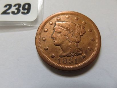 USA - 1 Cent 1851 (Cuivre, KM 67) TB+