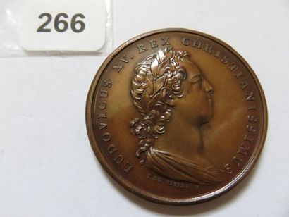 Médaille de Louis XV 1729 - Bonheur de la...