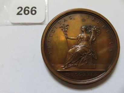 Médaille de Louis XV 1729 - Bonheur de la...