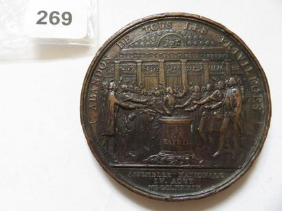 Médaille de Louis XVI 1789 - Abandon des...