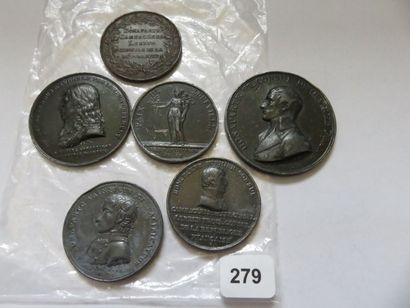 Lot de 6 médailles de Bonaparte premier consul...