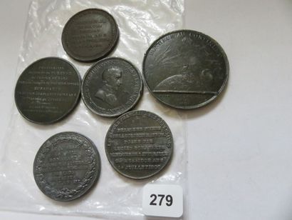 Lot de 6 médailles de Bonaparte premier consul...