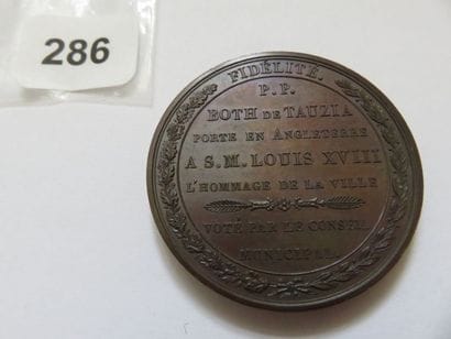 Médaille - Entrée du duc d'Angoulème à Bordeaux,...