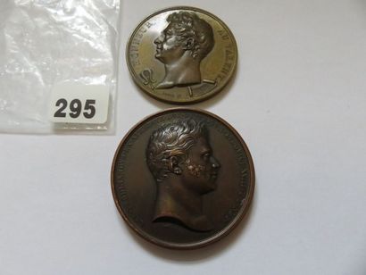 Lot de 2 médailles en bronze - Hommage à...
