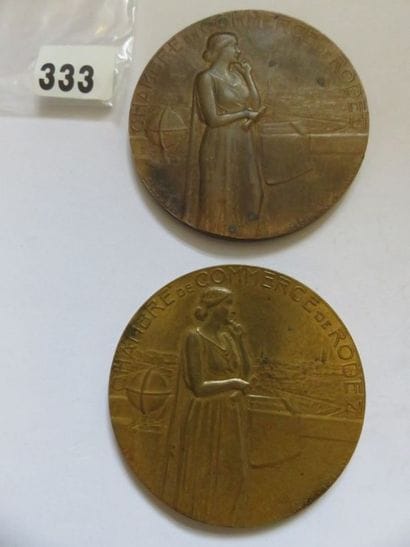Lot de 2 médailles - Chambre de Commerce...