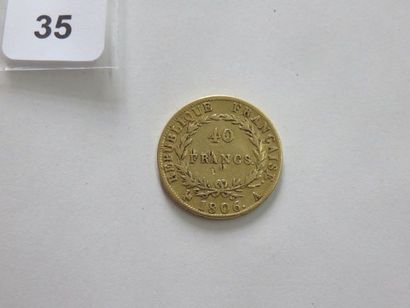 40 Francs or Napoléon Ier, tête nue, calendrier...