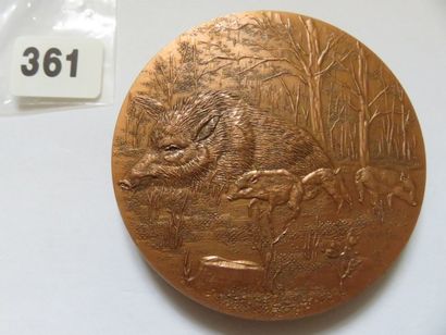 Médaille - Sangliers, par J.P. Réthoré -...