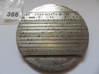 Médaille - Banque corporative du bâtiment...