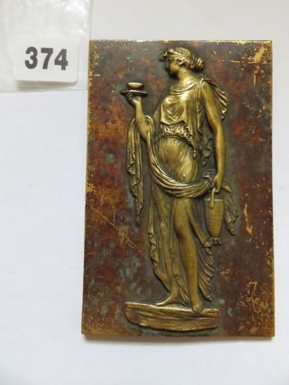 Plaque décorative à décor en relief - Femme...