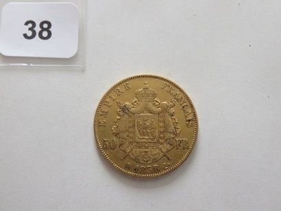 50 Francs or Napoléon III tête nue 1858 A...