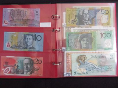 Classeur de 11 billets de l'Océanie (dont...