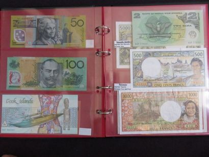 Classeur de 11 billets de l'Océanie (dont...