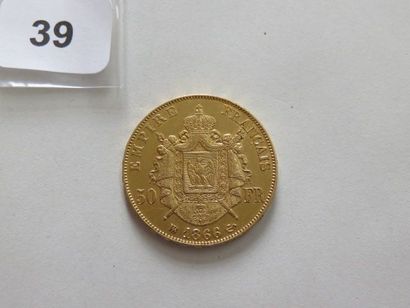 50 Francs or Napoléon III tête laurée 1866...