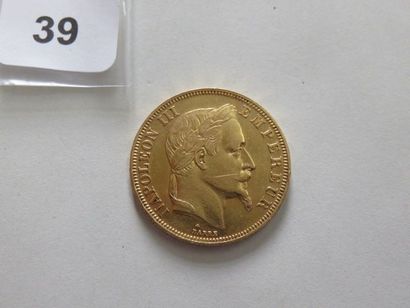 50 Francs or Napoléon III tête laurée 1866...